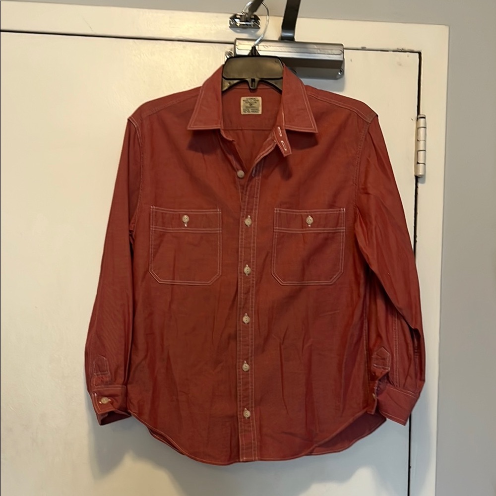 J. Crew Men's Casual Button Down Shirt - Rust Red
